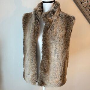 Faux Fur Vest in Brown reversible